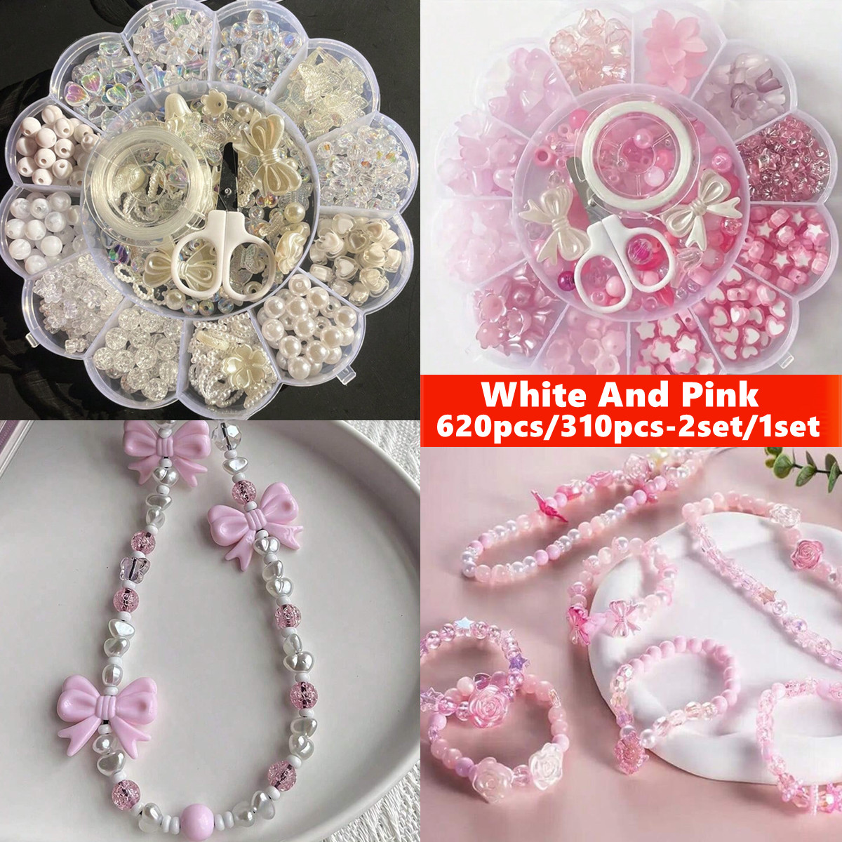 Jewelry Making Wire - 2Set/1Set 13 Grids Acrylic Flower Boxed