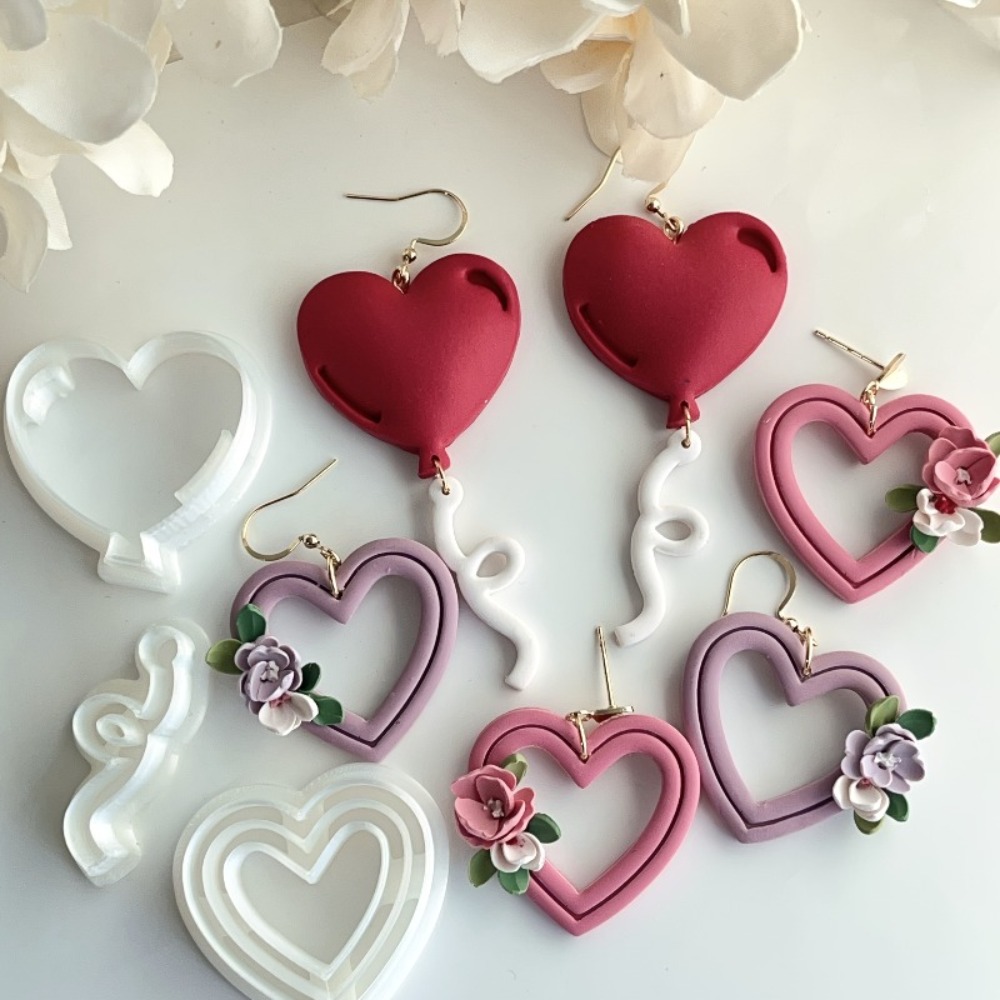 Jewelry Making Techniques - 3Pcs Love Balloon Heart Polymer Clay