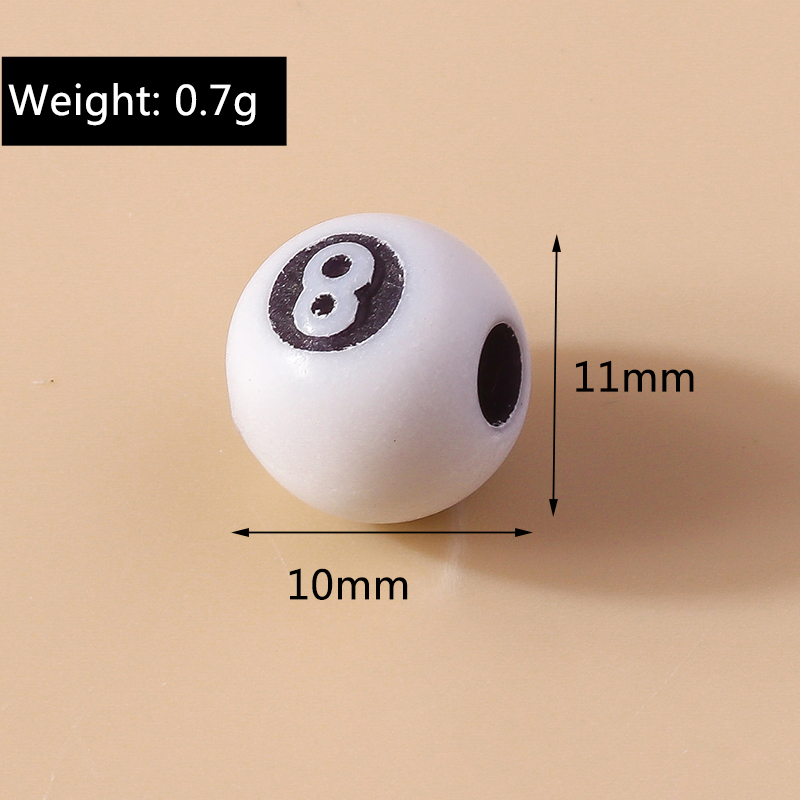50pcs Resin 3D Black No 8 Bill - Jewelry Making Game recension och pris