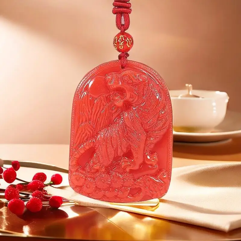Red Jade Tiger Pendant Pendant - Jewelry Making With Stones recension och pris