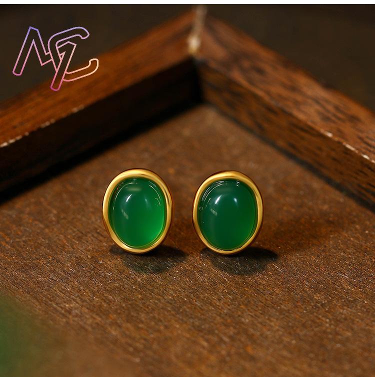 Green Natural Jade Earrings Ta - Jewelry Making With Stones recension och pris