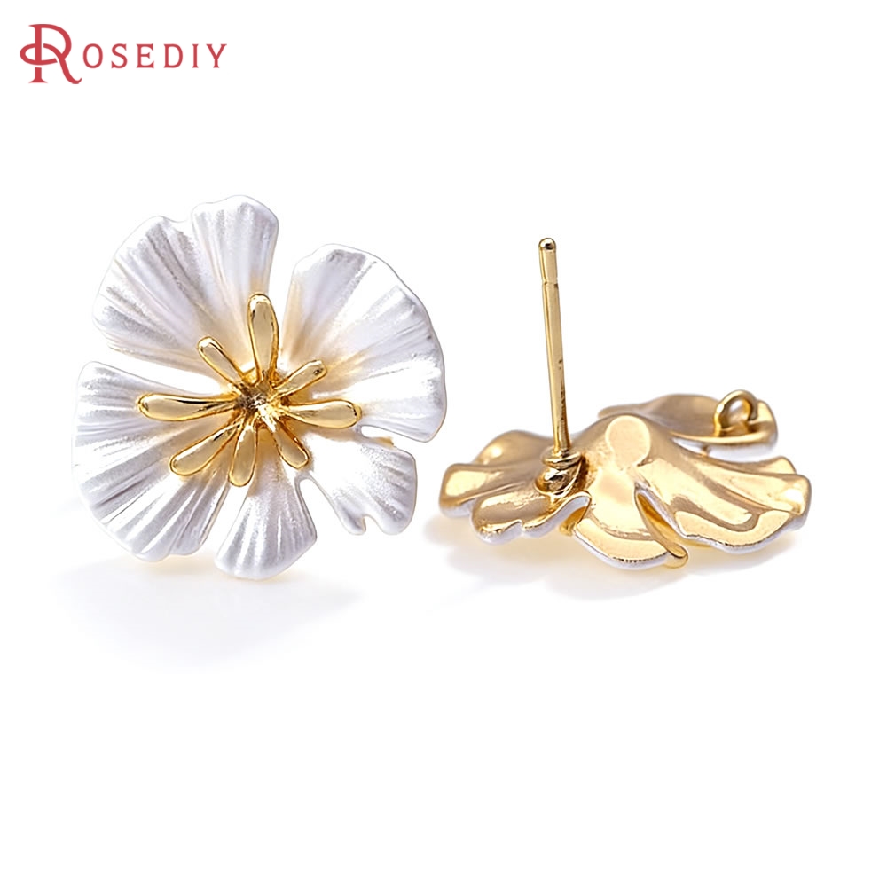 18K Gold Color Brass Flower St - Jewelry Making Pins recension och pris