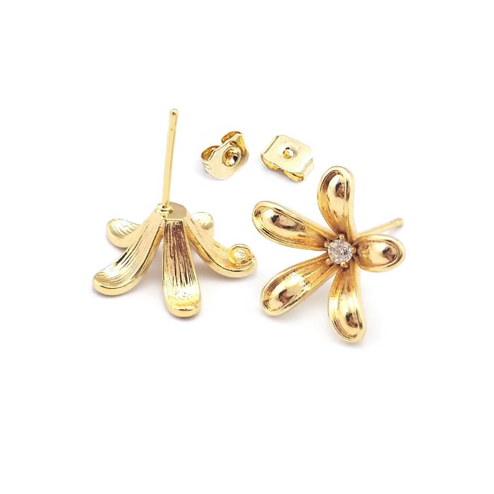 18K Gold Color Brass Flower St - Jewelry Making Pins recension och pris