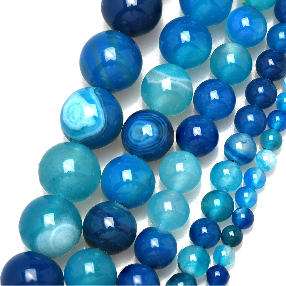 Natural Stone Banded Blue Lace - Jewelry Making With Stones recension och pris