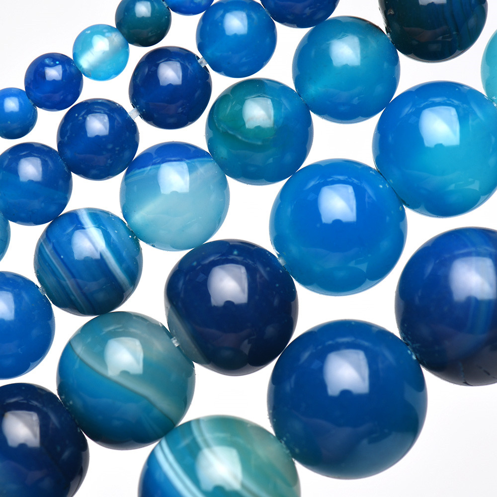 Natural Stone Banded Blue Lace - Jewelry Making With Stones recension och pris
