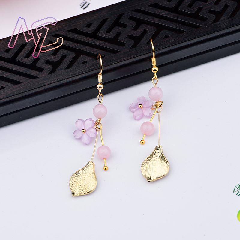 Pink Natural Jade Flower Earri - Jewelry Making With Stones recension och pris