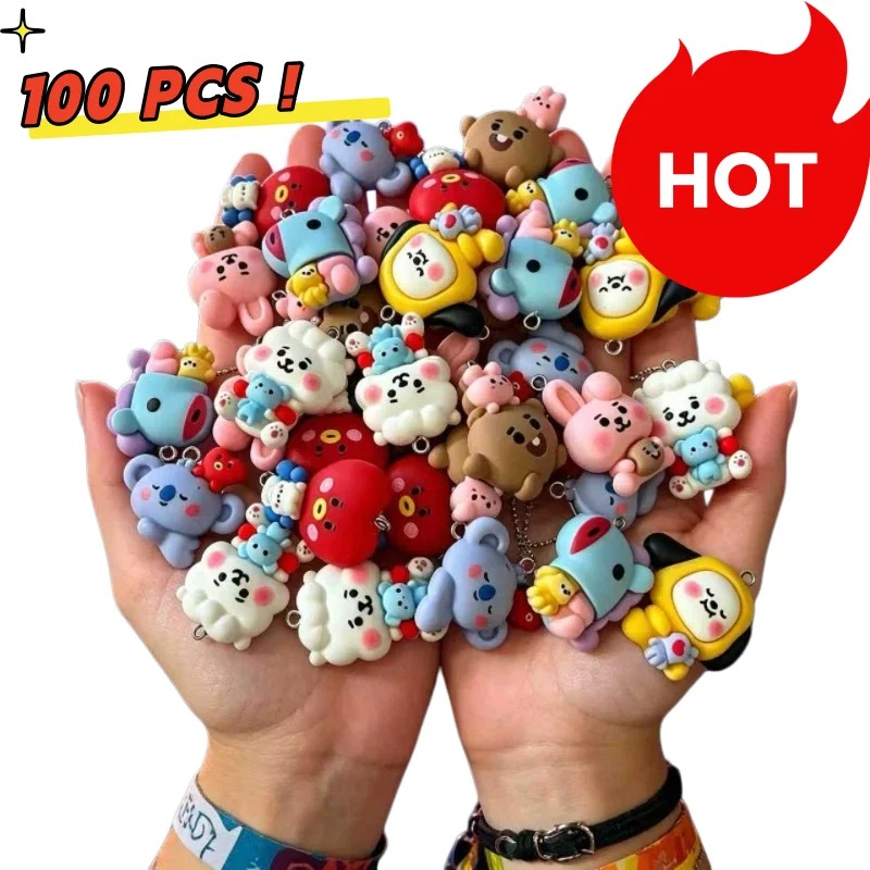 7pcs BT21 Resin Cartoon Charm  - Jewelry Making recension och pris