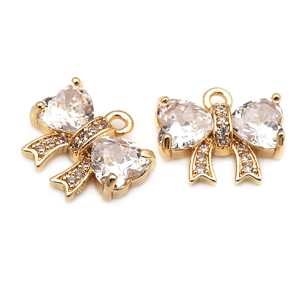 18K Gold Color Brass Zircon Bo - Jewelry Making Knots recension och pris