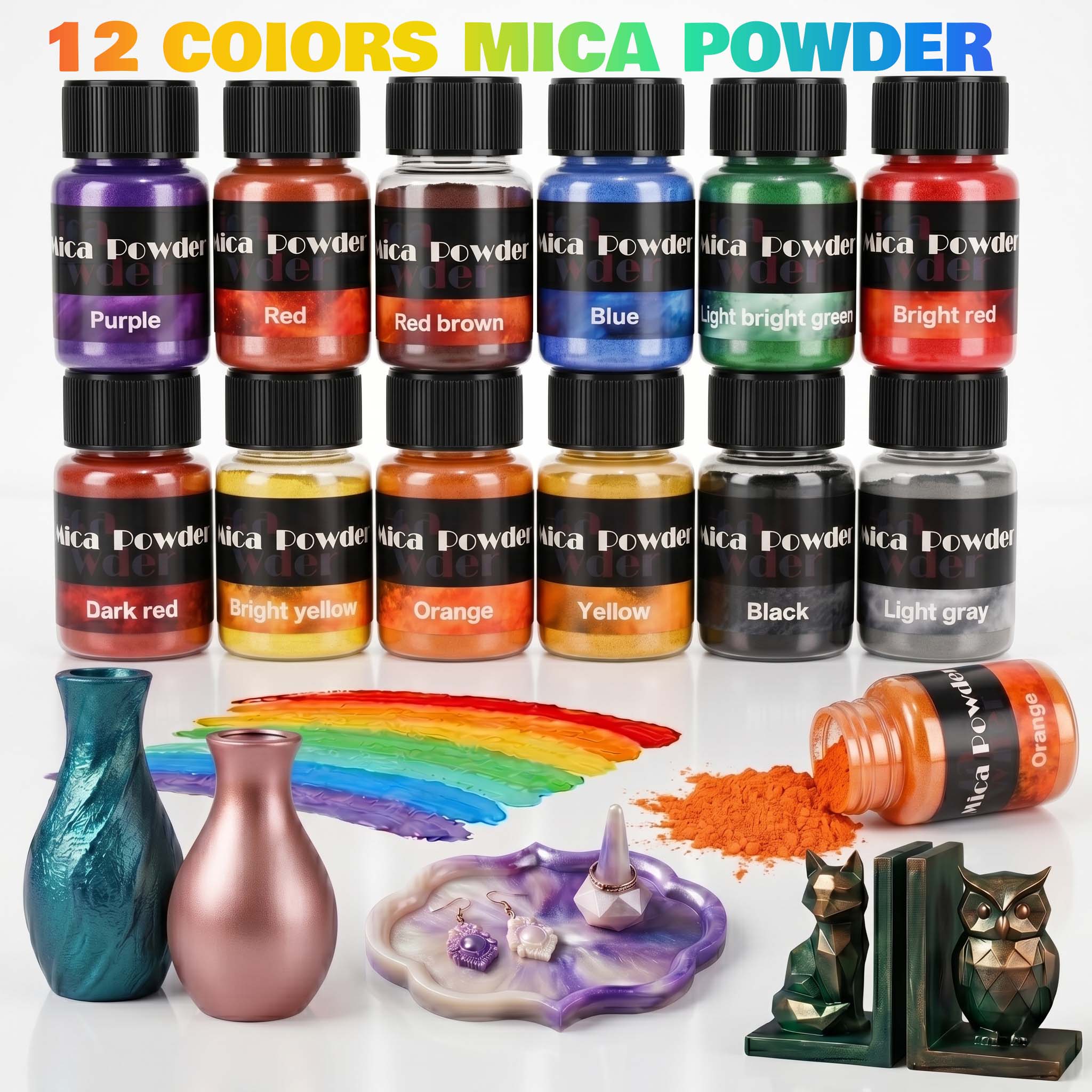 12-Color Gypsum Pigment Powder - Jewelry Making Techniques recension och pris