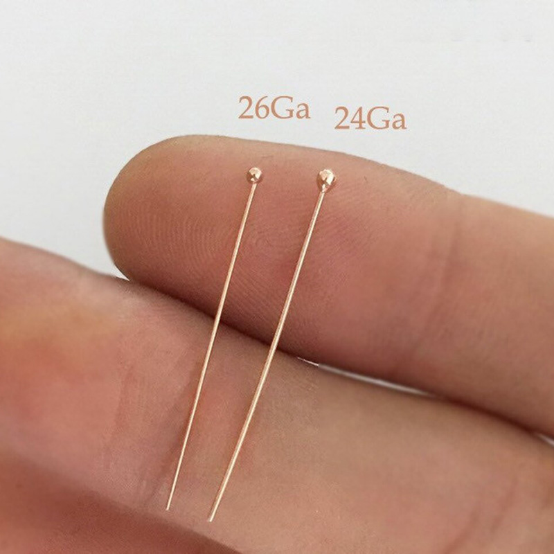 14K Rose Gold Filled Ball Head - Jewelry Making Wire recension och pris